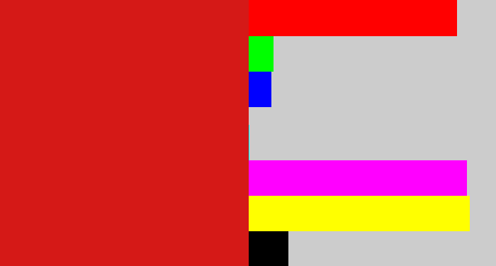 Hex color #d51917 - scarlet