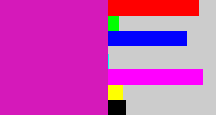 Hex color #d519ba - purpley pink