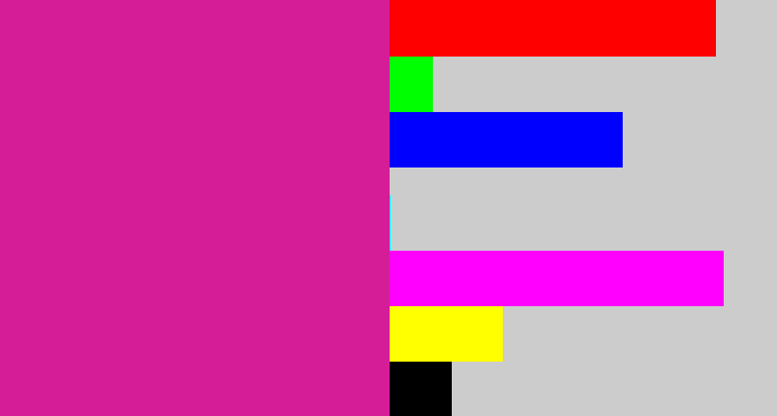 Hex color #d51d98 - purpley pink