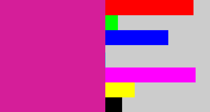 Hex color #d51e99 - purpley pink