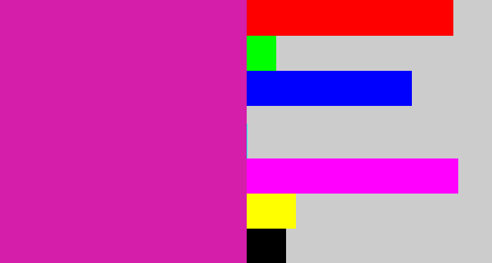 Hex color #d51eaa - purpley pink