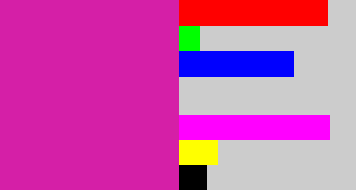 Hex color #d51fa7 - purpley pink
