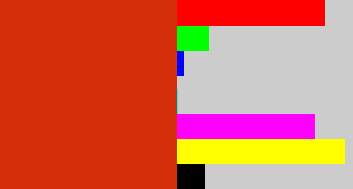 Hex color #d52e0a - tomato red