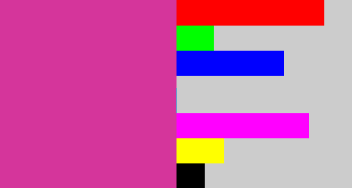 Hex color #d5359b - purpley pink