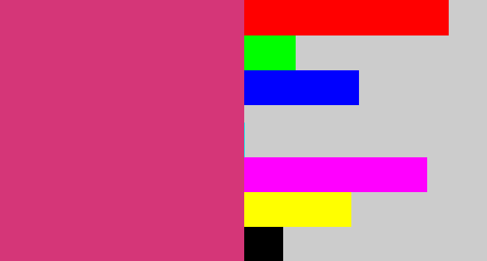 Hex color #d53678 - darkish pink