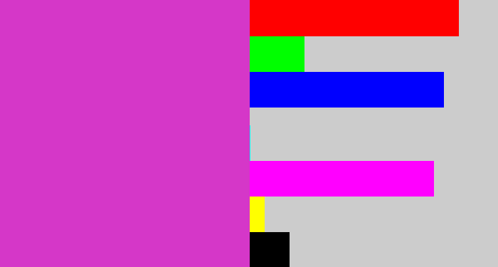 Hex color #d537c8 - purpley pink