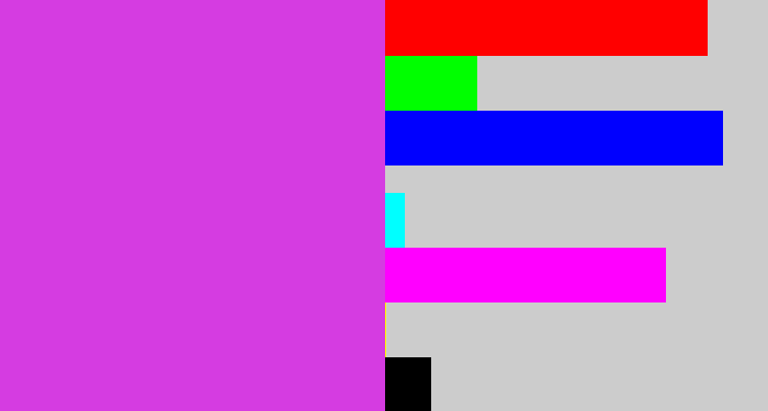 Hex color #d53ce1 - purple pink
