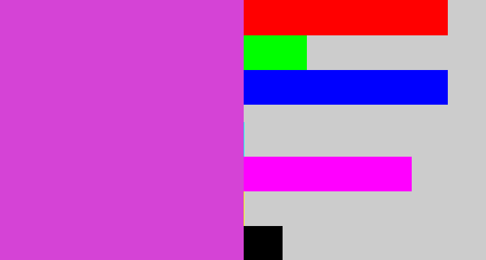 Hex color #d543d6 - pinkish purple