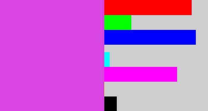 Hex color #d543e1 - pinkish purple