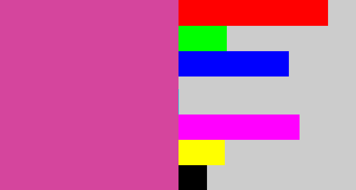 Hex color #d5459d - purplish pink