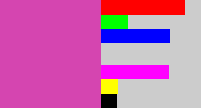Hex color #d545b0 - purpley pink