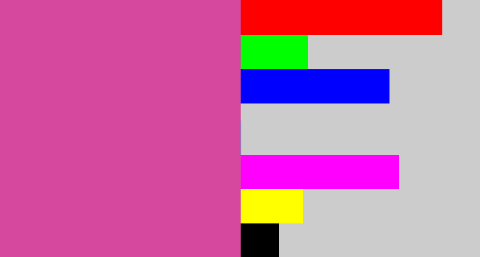 Hex color #d5489e - purplish pink