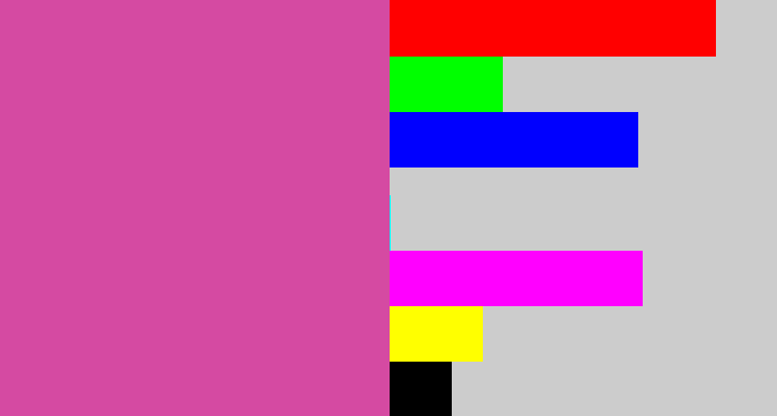 Hex color #d54aa2 - purplish pink