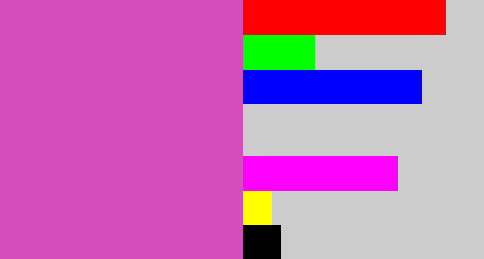 Hex color #d54cbc - pinky purple