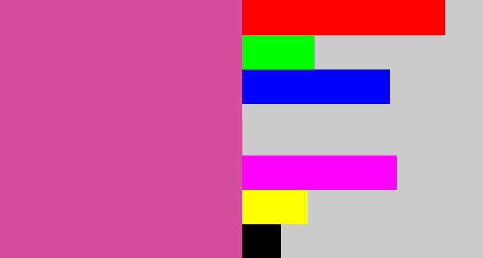 Hex color #d54d9c - purplish pink