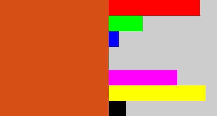 Hex color #d54f17 - rusty orange