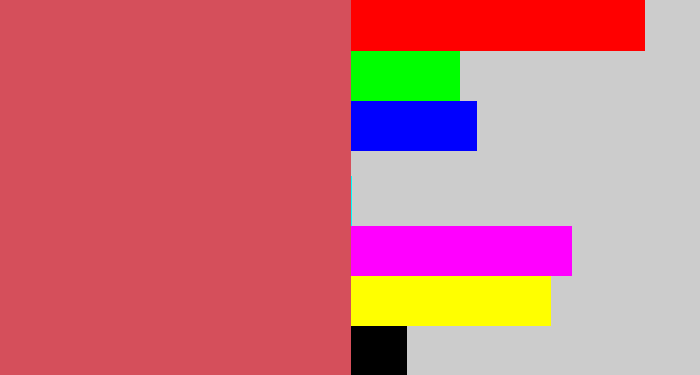 Hex color #d54f5b - pastel red