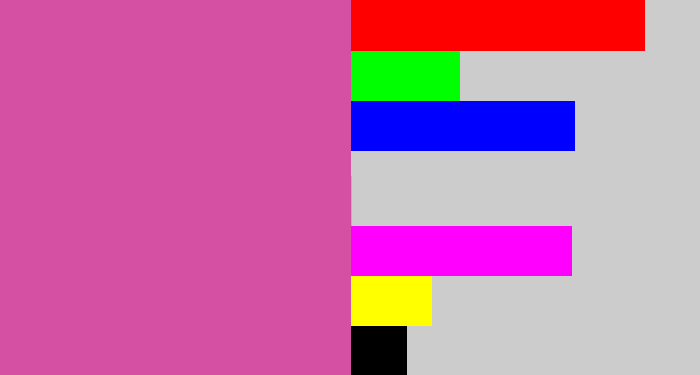 Hex color #d54fa3 - purplish pink