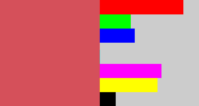 Hex color #d5505a - pastel red