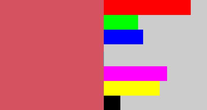 Hex color #d55361 - pastel red