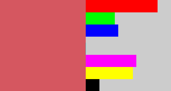 Hex color #d55760 - pastel red