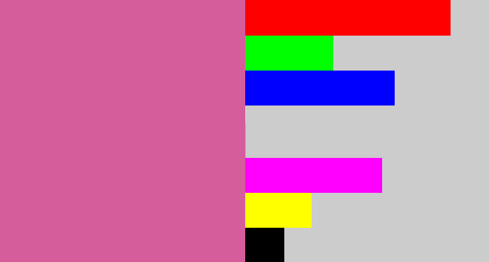 Hex color #d55d9c - purplish pink