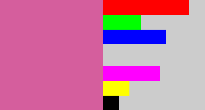 Hex color #d55e9d - purplish pink