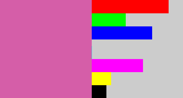 Hex color #d55ea8 - purplish pink