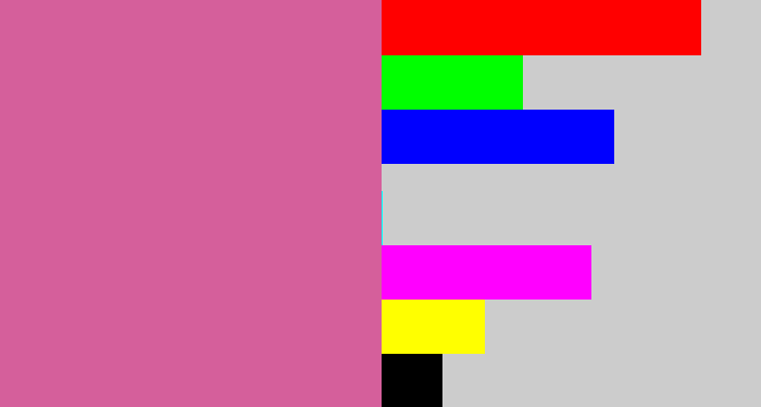 Hex color #d55f9b - pale magenta