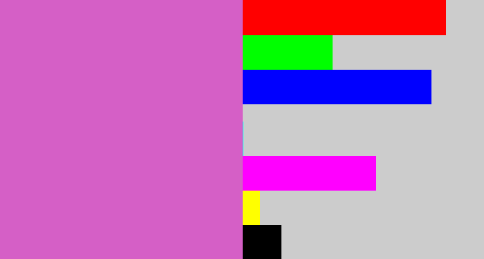 Hex color #d55fc6 - purpleish pink