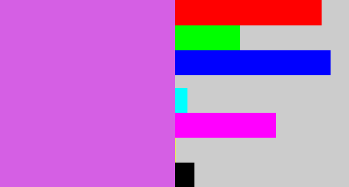 Hex color #d55fe4 - pink purple