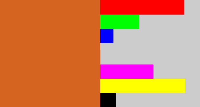 Hex color #d56420 - brownish orange
