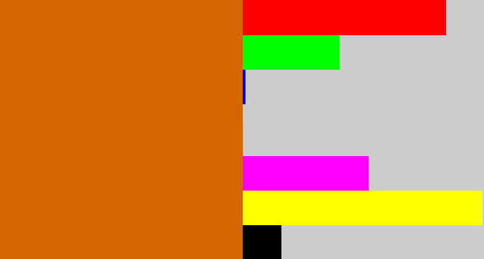 Hex color #d56602 - browny orange