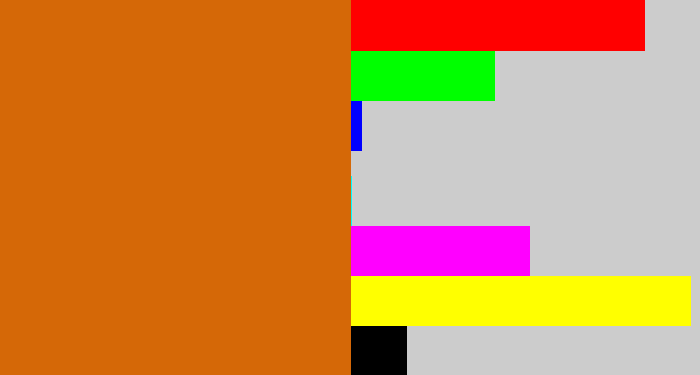 Hex color #d56807 - browny orange