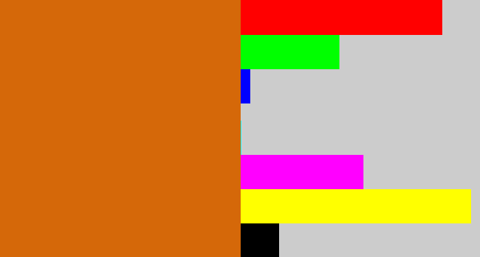 Hex color #d56809 - browny orange