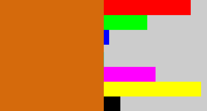 Hex color #d56a0c - browny orange