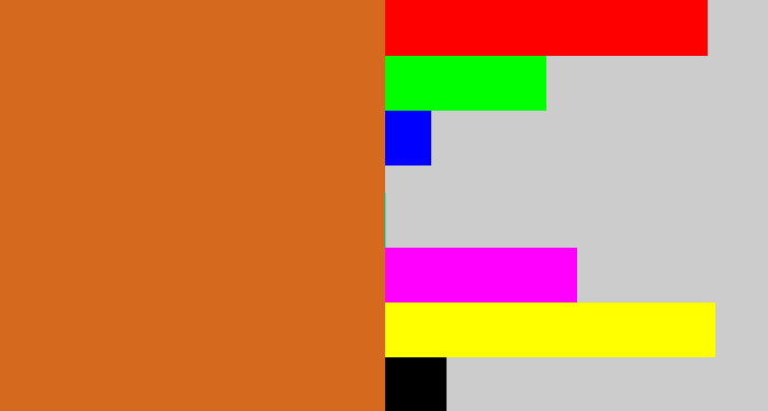 Hex color #d56a1e - brownish orange