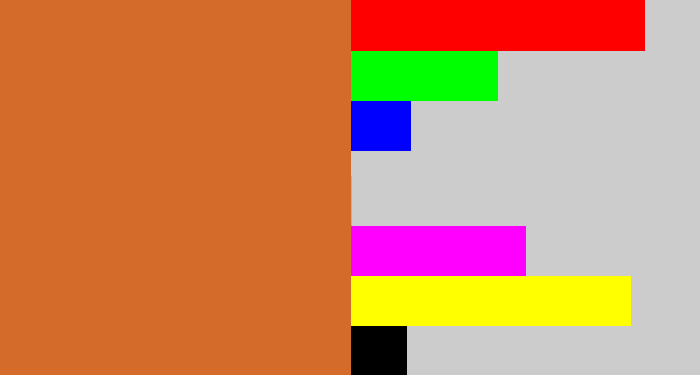 Hex color #d56b2b - brownish orange
