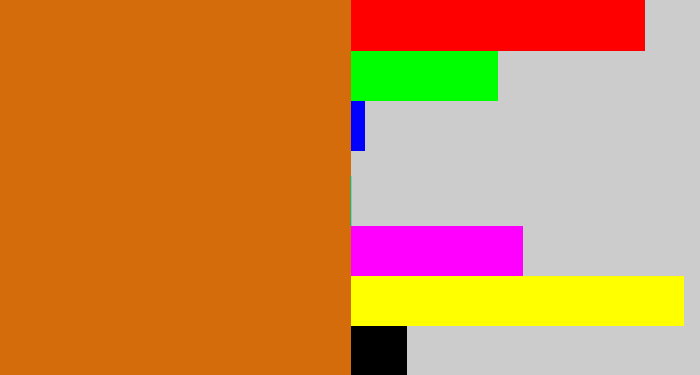 Hex color #d56c0b - browny orange