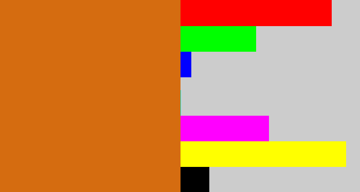 Hex color #d56c10 - browny orange
