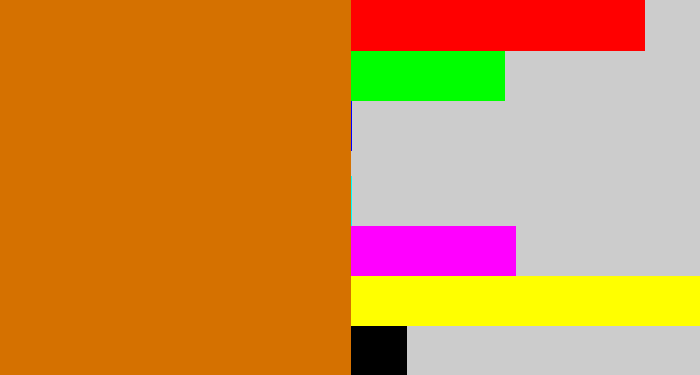Hex color #d57100 - browny orange