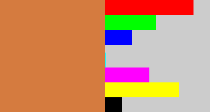 Hex color #d57b3f - dull orange