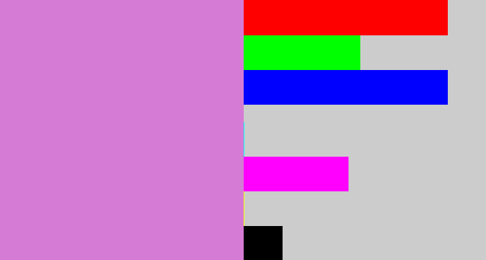 Hex color #d57bd6 - lavender pink