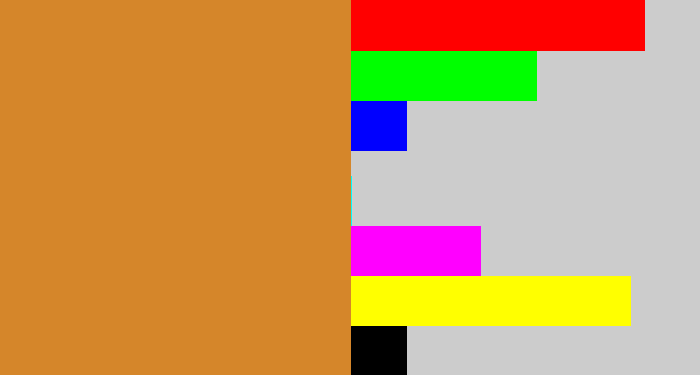 Hex color #d5862a - dull orange
