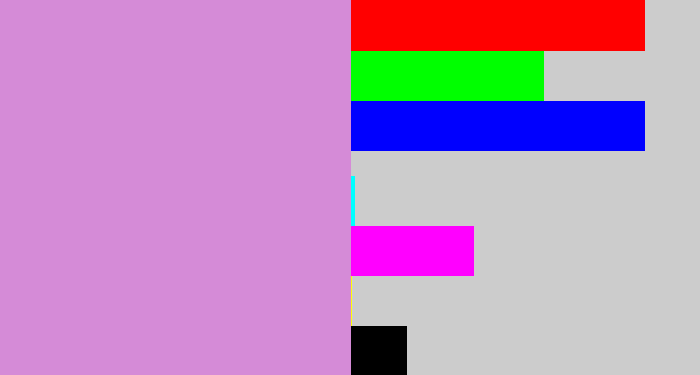 Hex color #d58bd7 - lavender pink
