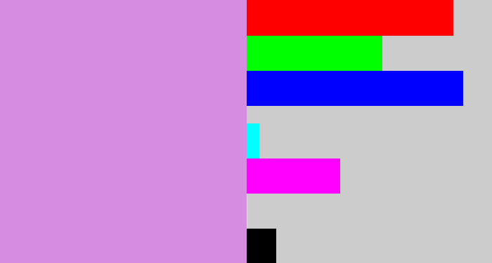 Hex color #d58ce1 - lavender pink