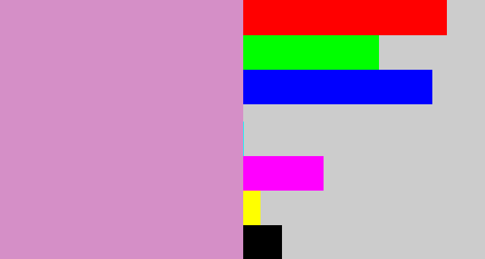 Hex color #d58fc7 - lavender pink