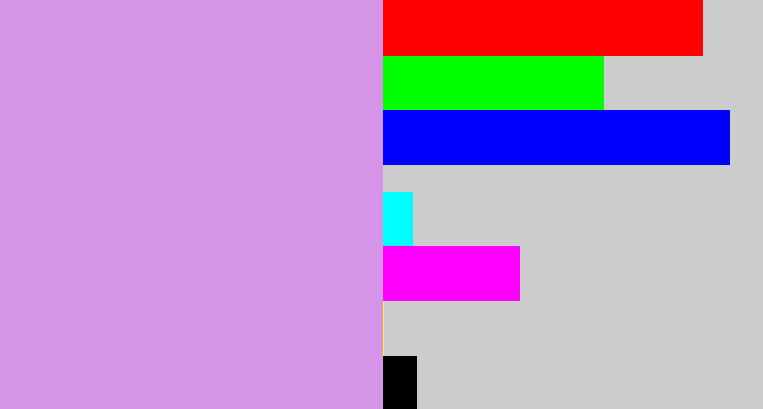 Hex color #d594e7 - lavender