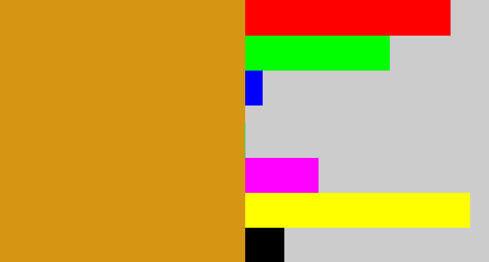 Hex color #d59611 - yellow ochre