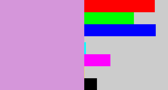 Hex color #d596da - lavender pink